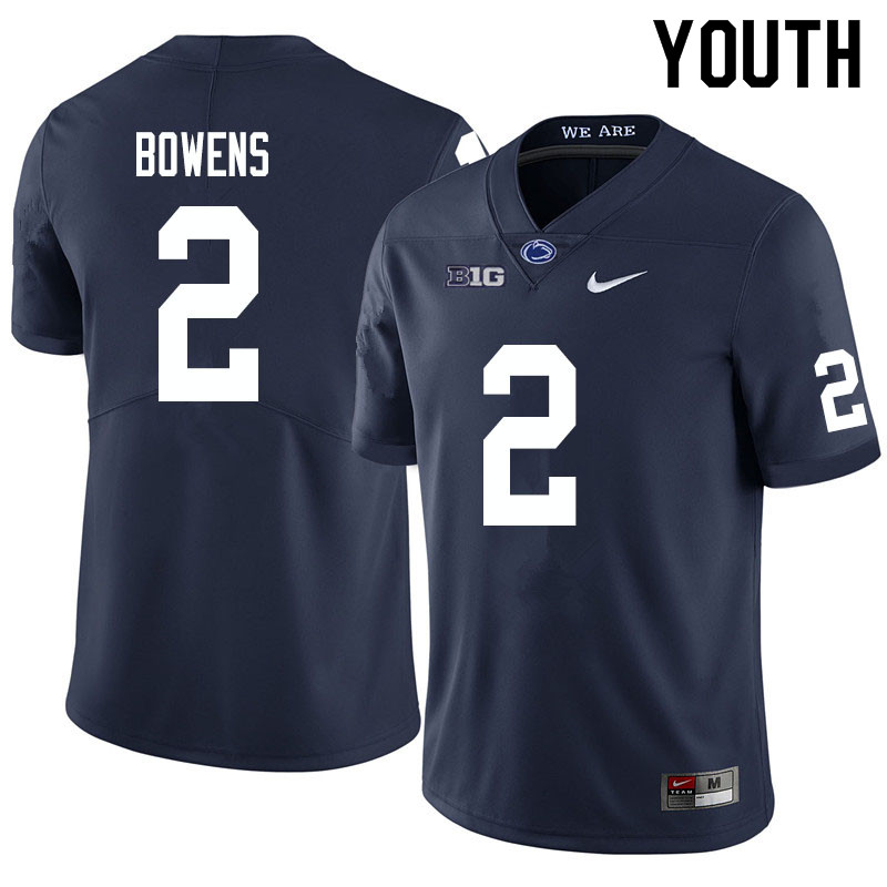 NCAA Nike Youth Penn State Nittany Lions Micah Bowens #2 College Football Authentic Navy Stitched Jersey LMT4198EH